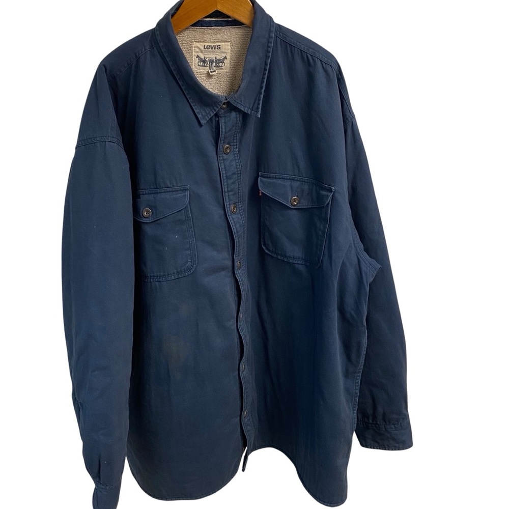 Levi's Men's Sherpa Blue Button Up Insulated/fleece Outdoor Chore Jacket Size 3X